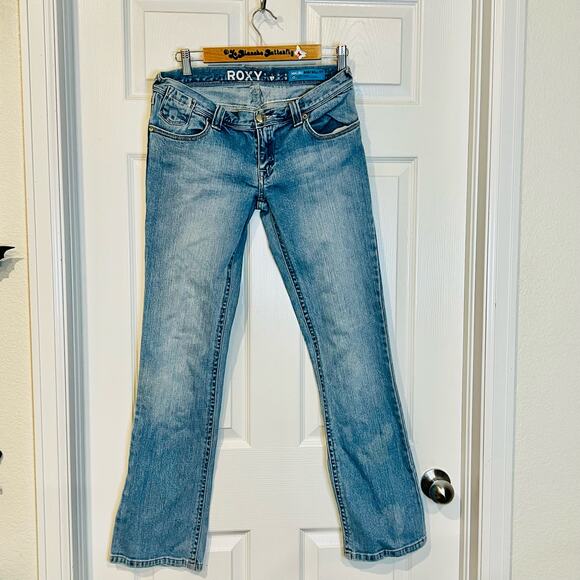 Roxy Denim - Women Vintage Roxy Mid-Rise Boho Chic 90s Malibu Baby Bell Jeans 9